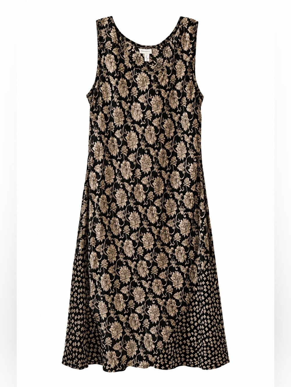 Vintage Carole Little Sheer Black and White Floral Dress